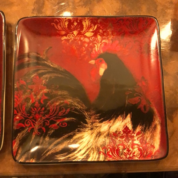 Susan Winget Rooster Avignon Morning 8.5" Salad Plates Certified International - Picture 4 of 5